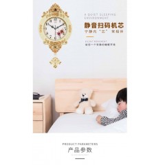 歐式創(chuàng)意客廳靜音掛鐘時尚藝術石英鐘時鐘臥室壁搖擺豪華鐘表