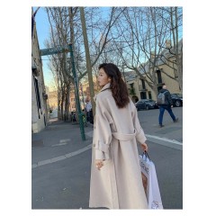 毛呢大衣女中長款過膝秋冬季新款氣質waitmore百搭呢子外套潮