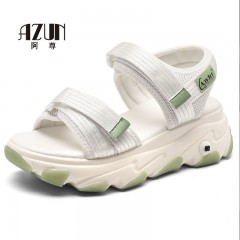 運動老爹涼鞋女夏2020新款夏天網(wǎng)紅厚底百搭休閑女式沙灘鞋ins潮
