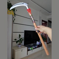 農用割草鐮刀刮毛王收割玉米鐮刀旱田錳鋼長柄木把錳鋼鋒利免磨