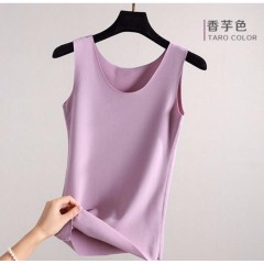特價大碼新款無痕吊帶背心女秋冬季韓版修身加絨彈力圓領