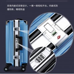 袋鼠行李箱男女學生韓版密碼箱旅行箱萬向輪皮箱大容量鋁框拉桿箱