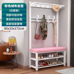換鞋凳掛衣架一體鞋柜家用進門口衣帽架小型玄關可坐軟包坐墊鞋架